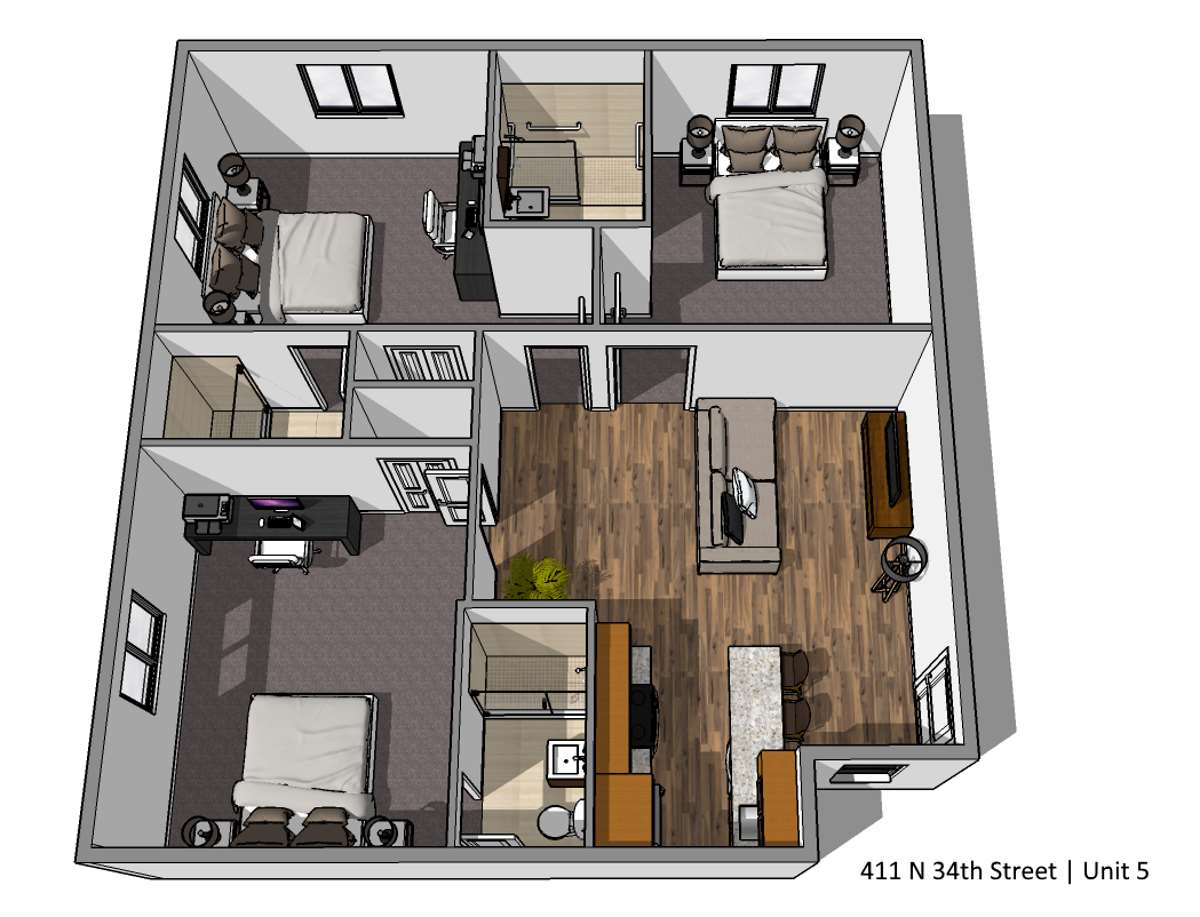 3D Floor Plans for Philadelphia Student Housing
